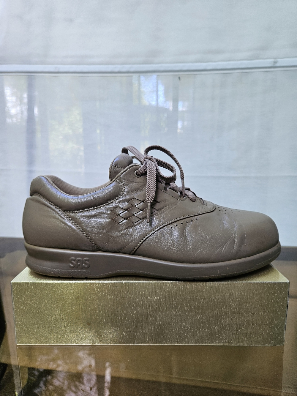 SAS Free Time Leather Walking Shoes Women's Taupe Comfort Sneakers Size 9M